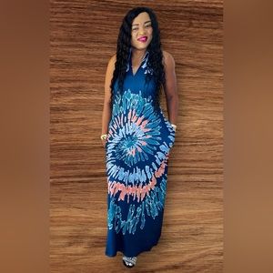 Blue/Multi Maxi dress. Absolute vacation staple. NWT,Absolute head turner 👒✈️❤️